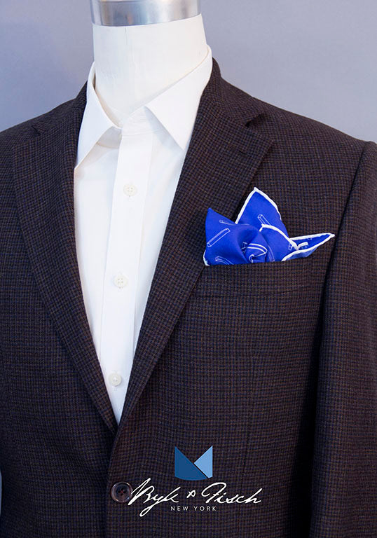 "BLUEPRINT PIZZA" DIGITAL PRINT POCKET SQUARE