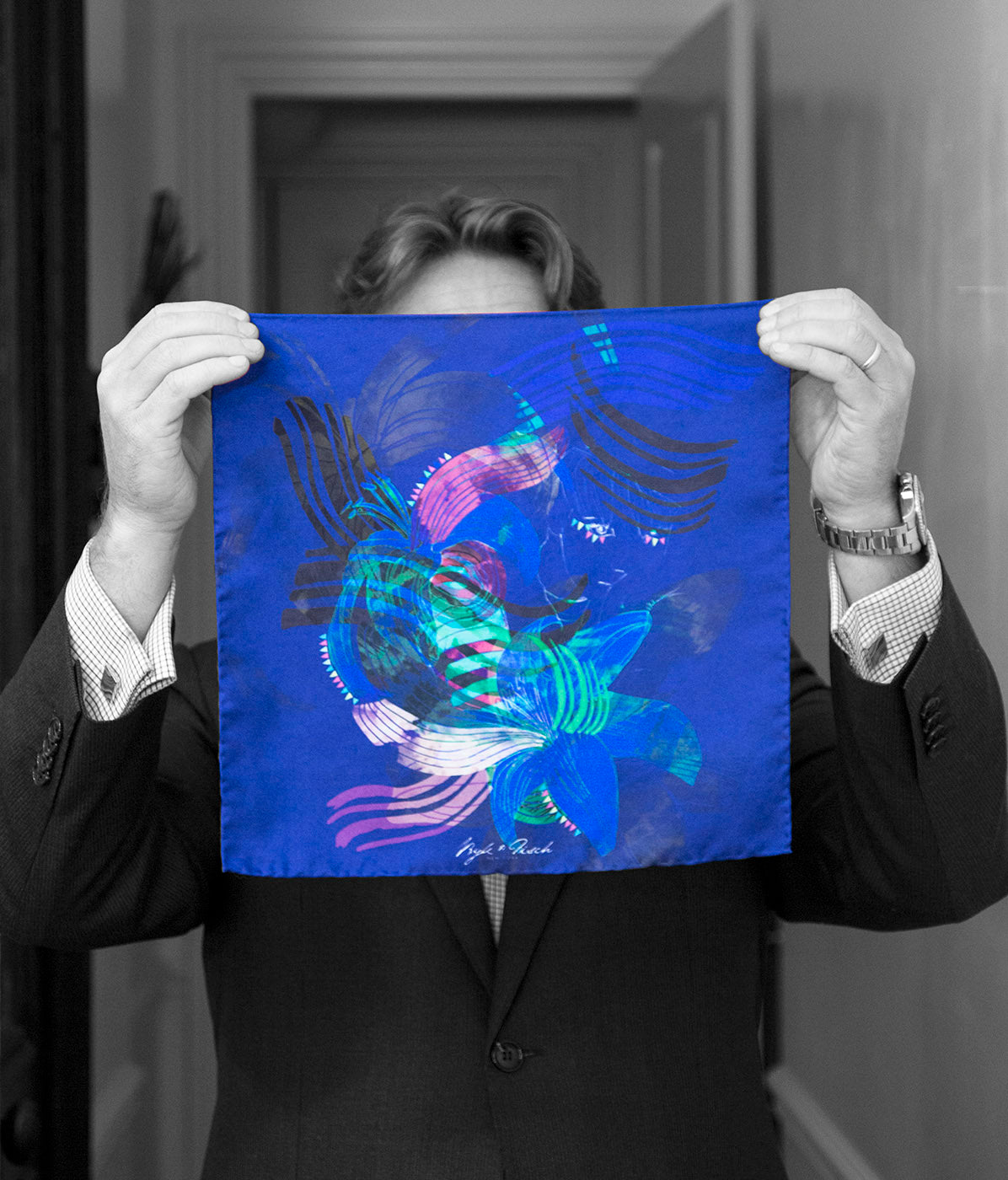 "UNDERWATER LOVE" DIGITAL PRINT POCKET SQUARE