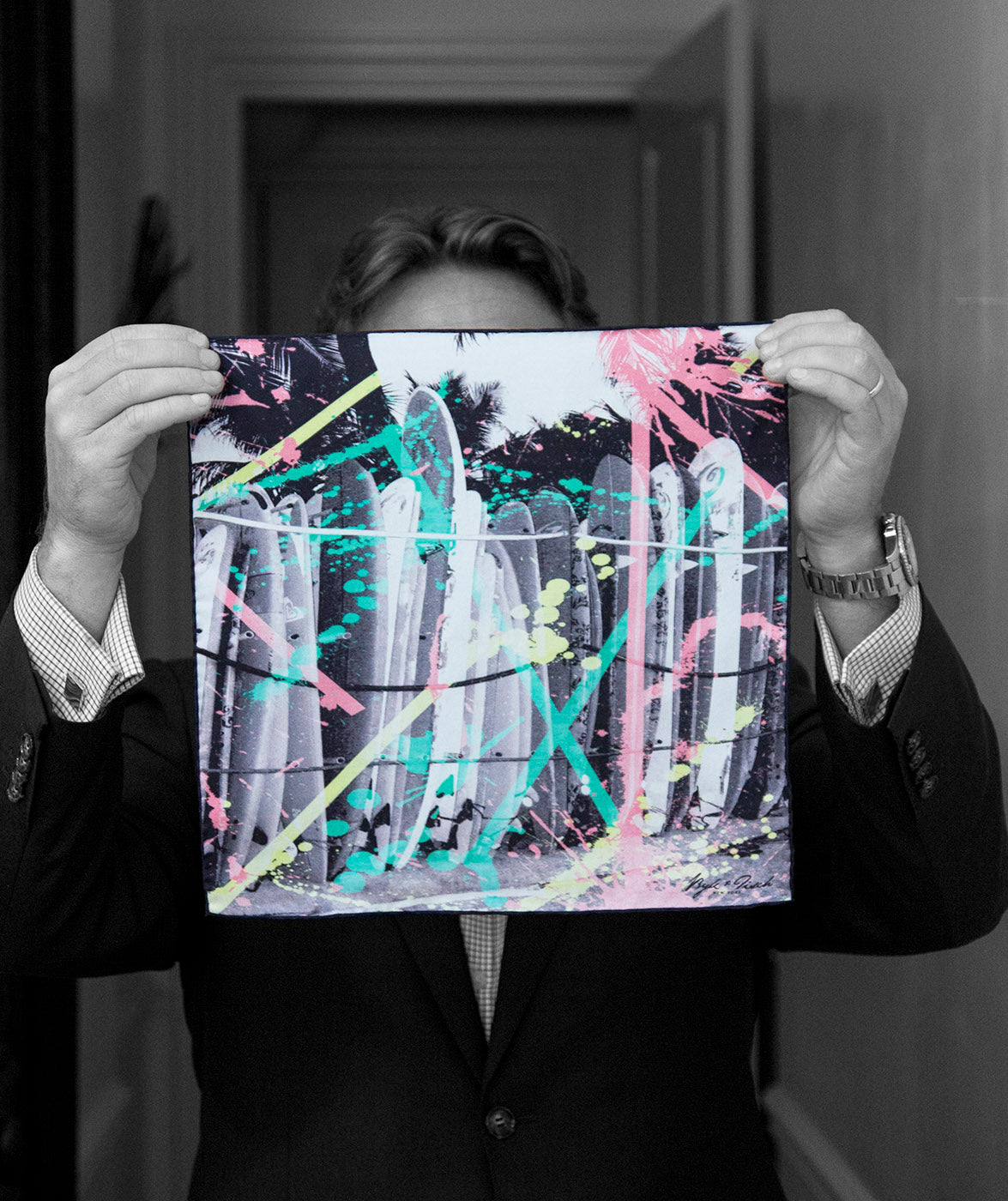 "GRAFFITI BOARDS" DIGITAL PRINT POCKET SQUARE