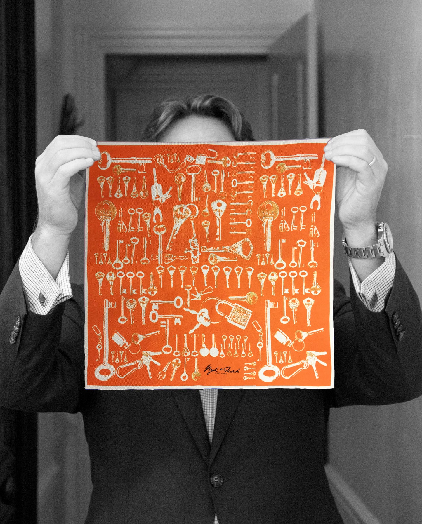 "OPEN SESAME" DIGITAL PRINT POCKET SQUARE