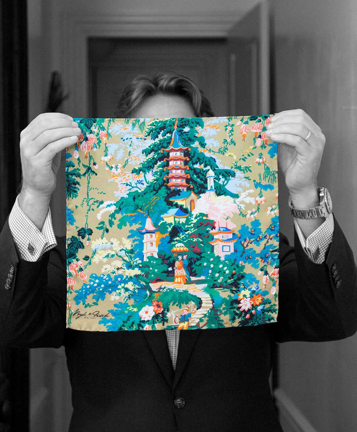 "SHANGHAI DREAMS" DIGITAL PRINT POCKET SQUARE