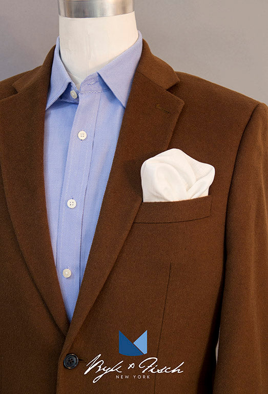 "PRESENT AND ACCOUNTED FOR" LINEN POCKET SQUARE