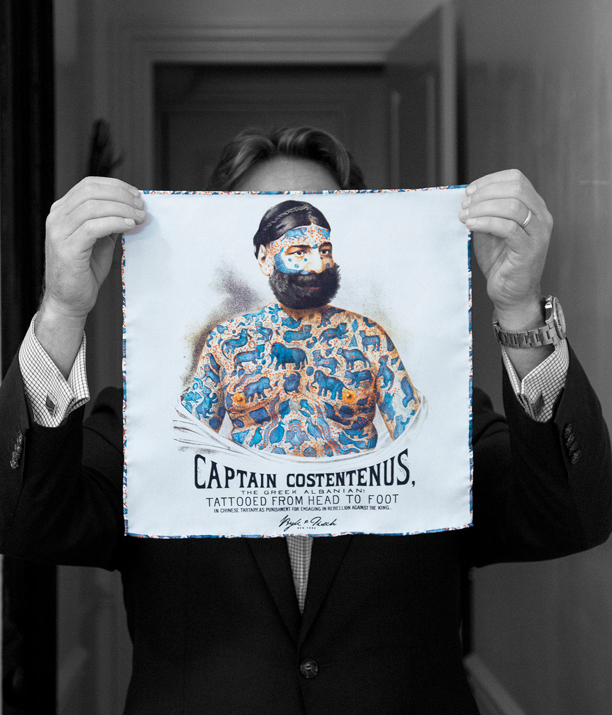 "THE CAPTAIN" DIGITAL PRINT POCKET SQUARE